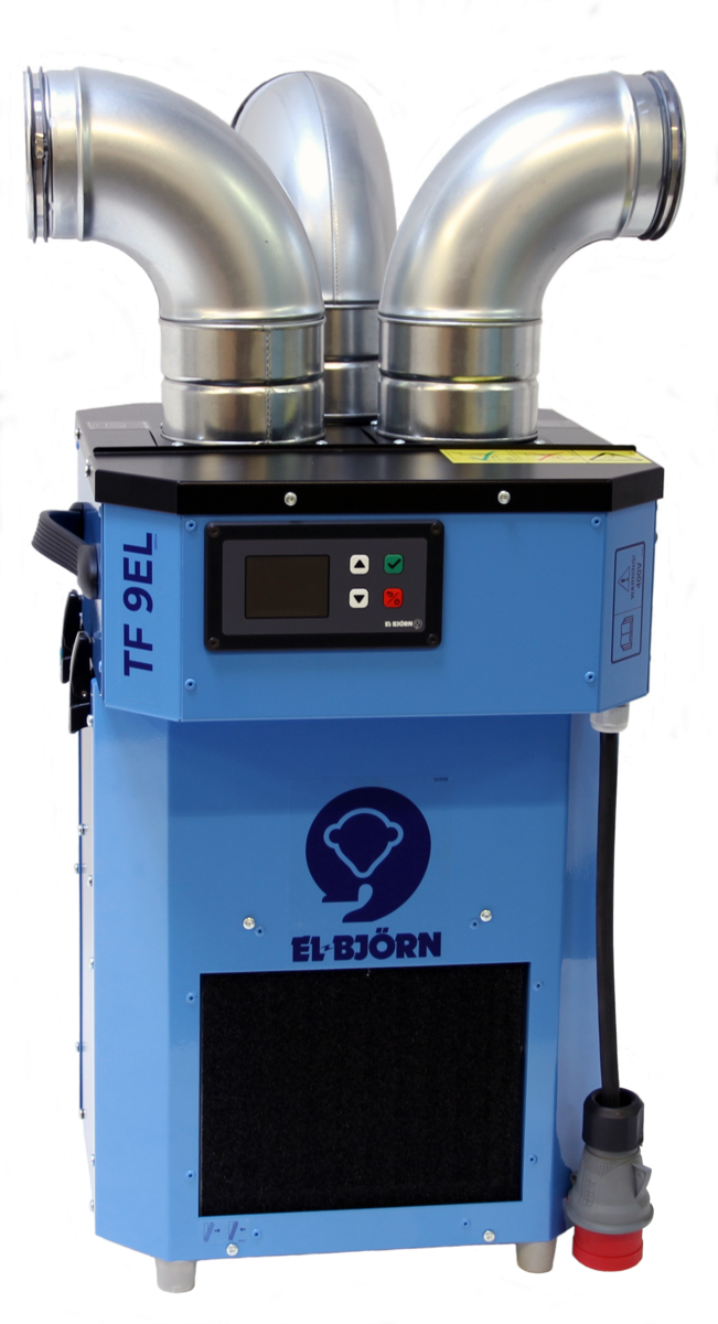 Varmeaggregat med luftfordeler 400V effekt < 10 kW Varmeaggregat med luftfordeler 400V effekt < 10 kW